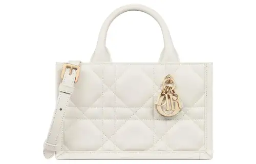 DIOR BookTote Cow Leather Handbag Mini Women's Milk White