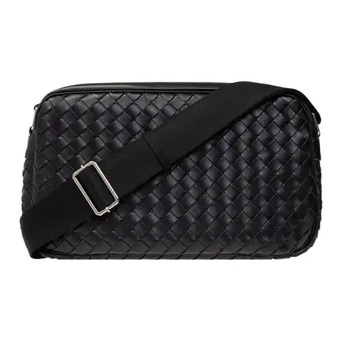 Bottega Veneta Calfskin Crossbody Bag, Shoulder Bag Men's Black