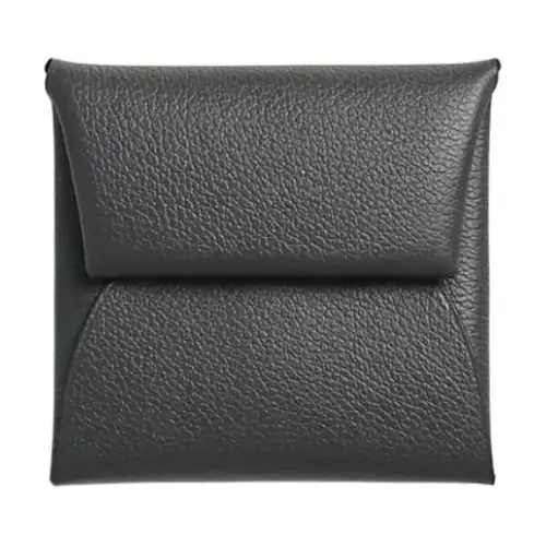 HERMES Bastia Evercolor Calfskin Coin Purse Wallet Women's H0 Gris Misty Gray