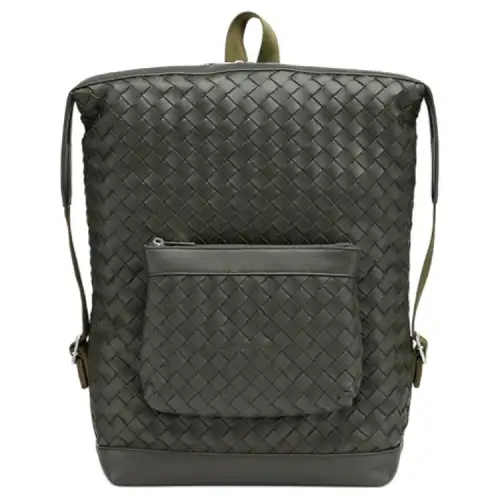Bottega Veneta Intrecciato Cow Leather Backpack Women's Field Green