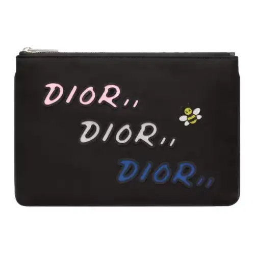 DIOR KAWS Collaboration Nylon Clutch Men's Black