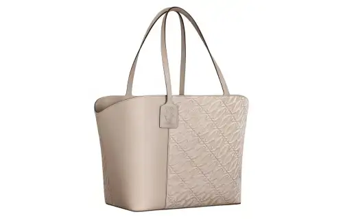 CARTIER C De Cartier Collection Calfskin Tote Bag, Shopping Bag, Shoulder Bag, Handbag Unisex Beige