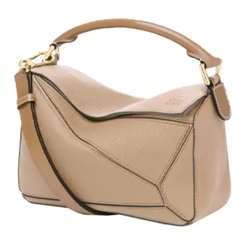 LOEWE Puzzle Soft Grain Cow Leather Handbag, Shoulder Bag, Crossbody Bag Small Women's Sand Multicolor Mink