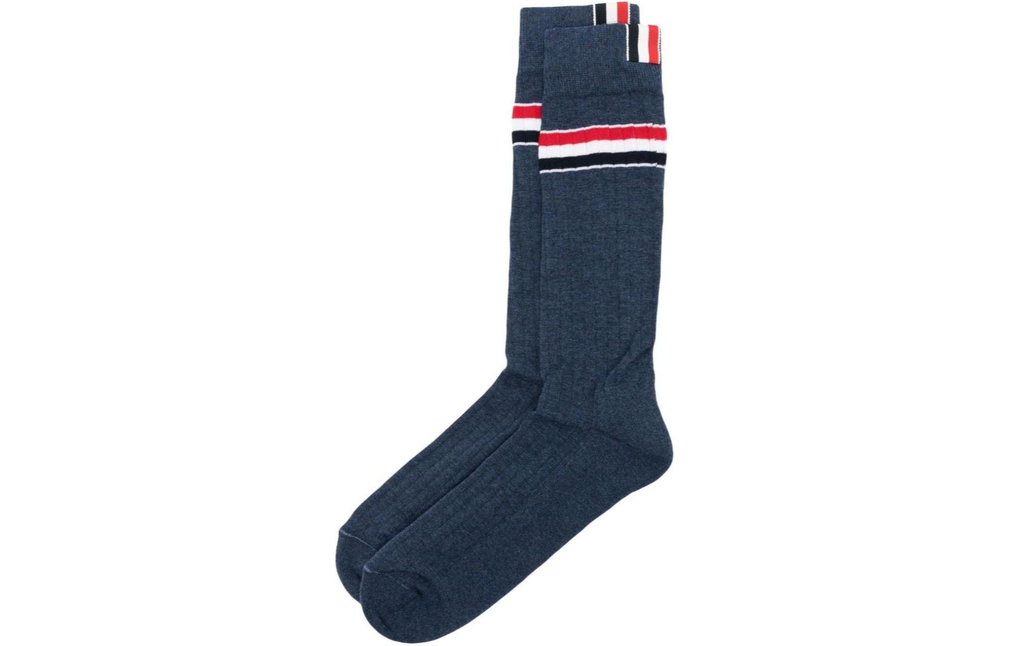 THOM BROWNE· Crew Socks Men's 1 Pack Navy Blue
