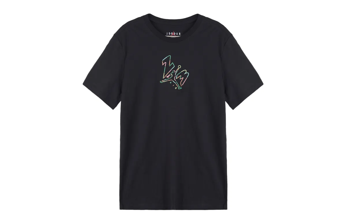 Jordan T-Shirts Men's Black Crew Neck Moderate Straight Fit