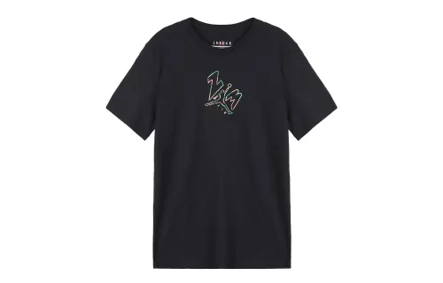 Jordan T Shirts Men's Black Crew Neck Moderate Straight Fit