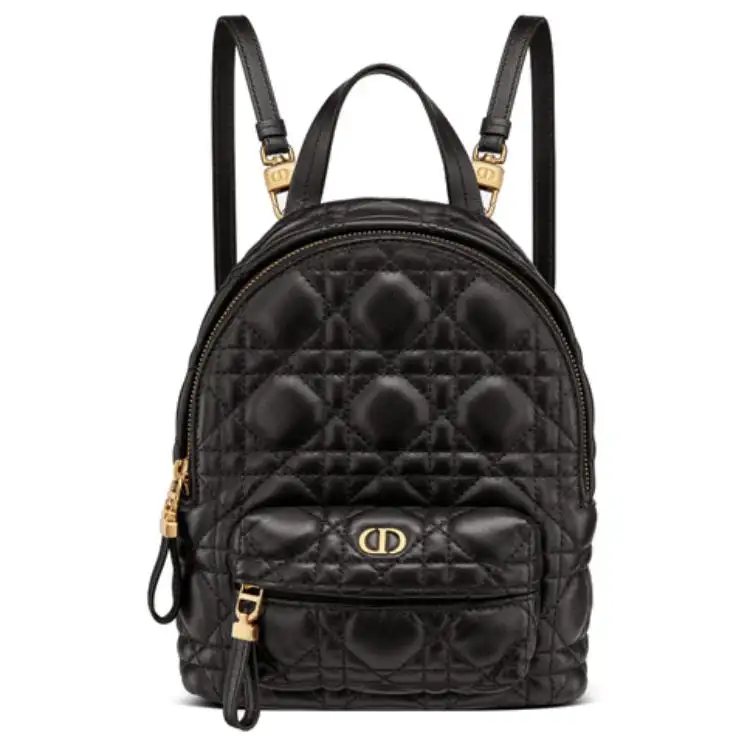 DIOR Sheepskin Backpack Mini Women's Black