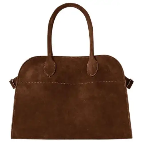 THE ROW Soft Margau Suede Handbag Women's Desert