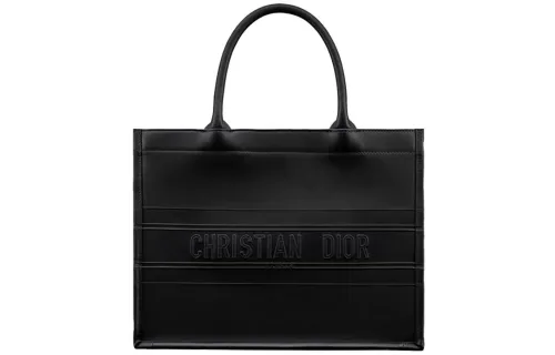 DIOR BookTote Cow Leather Tote Bag, Shopping Bag, Handbag, Handbag Small Women's Black