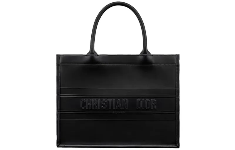 DIOR BookTote Cow Leather Tote Bag, Shopping Bag, Handbag, Handbag Small Women's Black