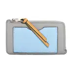 LOEWE Soft Grain Calfskin Card Holder Women's Pearl Gray/Dust Blue