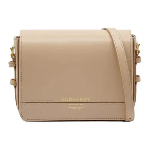 Burberry Leather Crossbody Bag, Shoulder Bag Women's Light Beige
