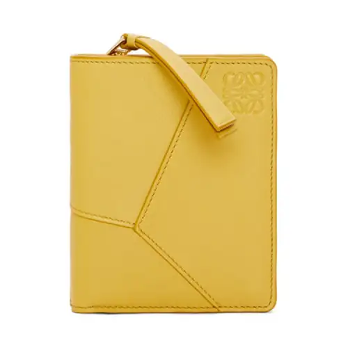 LOEWE Puzzle Calfskin Wallet Women's Yellow