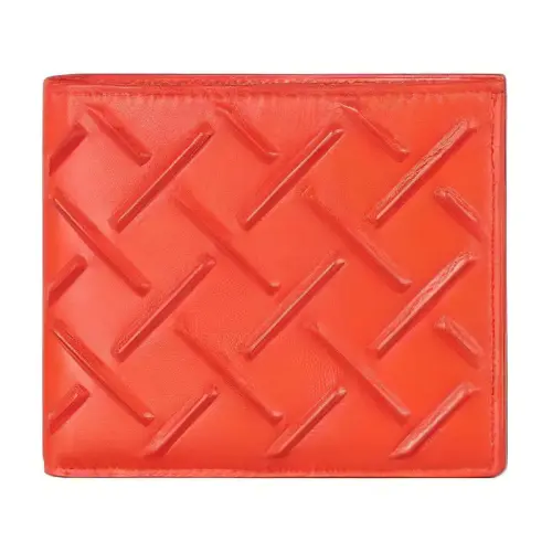 Bottega Veneta Lambskin With Calfskin Wallet Men's Orange