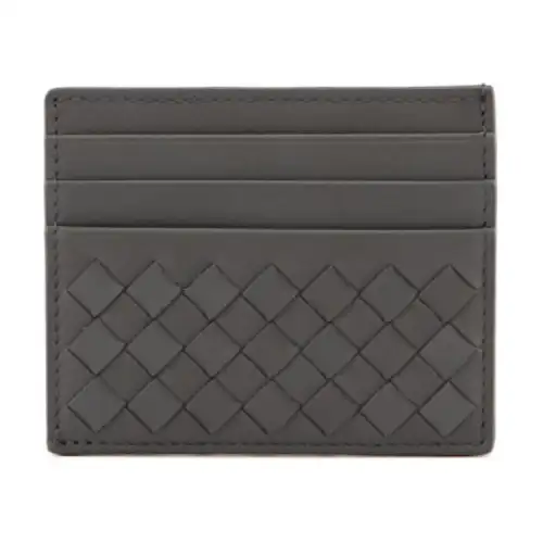 Bottega Veneta Cow Leather Card Holder Men's Gray