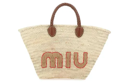 MIU MIU Leather Handbag Unisex Yellow