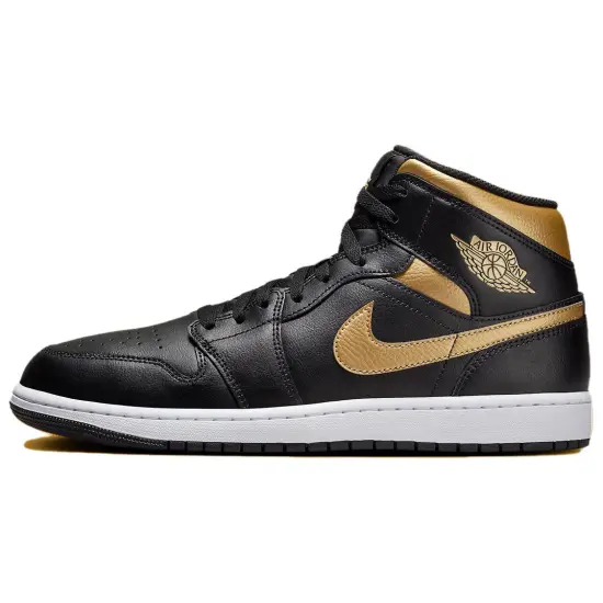 JORDAN 1 Mid Black Metallic Gold