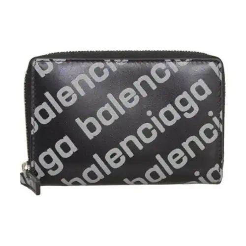 Balenciaga Leather Card Holder, Coin Purse Men's Black