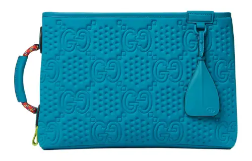 GUCCI Recycled Material Clutch Large Unisex Electric Blue