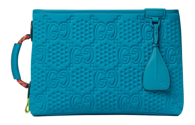 GUCCI Recycled Material Clutch Large Unisex Electric Blue
