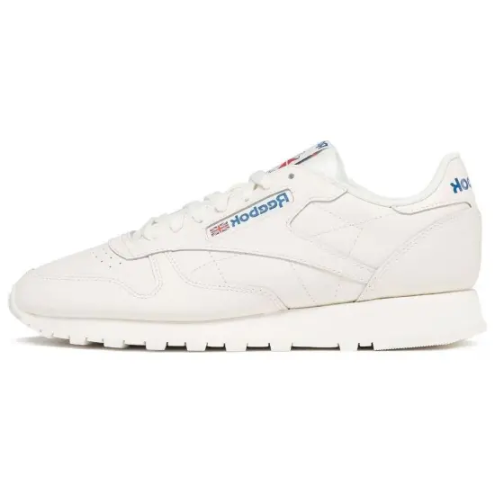 Reebok Classic Leather Running Shoes Unisex Low-top White/Blue