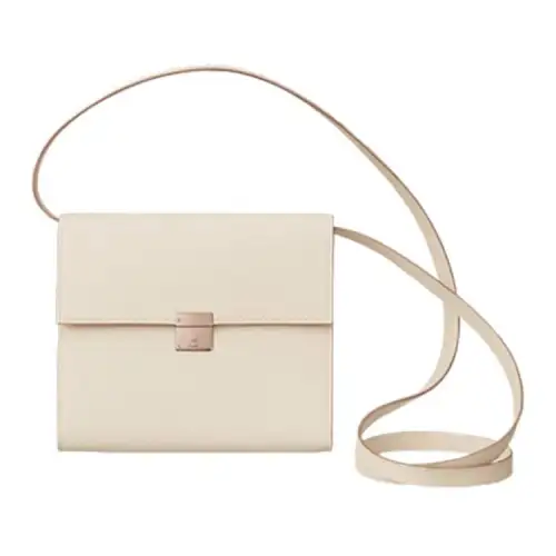 HERMES Clic Epsom Calfskin Card Holder, Wallet, Crossbody Bag Women's I2 Nata Cream White