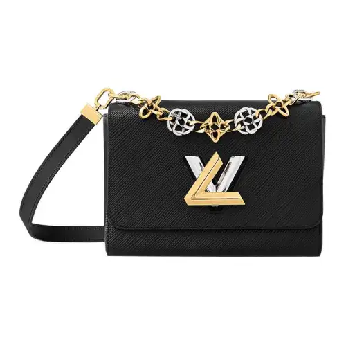 LOUIS VUITTON Twist Epi Grain Leather Shoulder Bag, Crossbody Bag Medium Women's Black