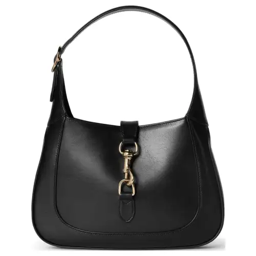 GUCCI Jackie Leather Handbag, Shoulder Bag Small Women's Black