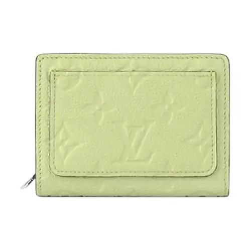 LOUIS VUITTON Cow Leather Wallet Women's Green