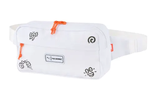 PUMA Mr Doodle Collaboration Zip Closure Cotton Fanny Pack Regular Unisex White