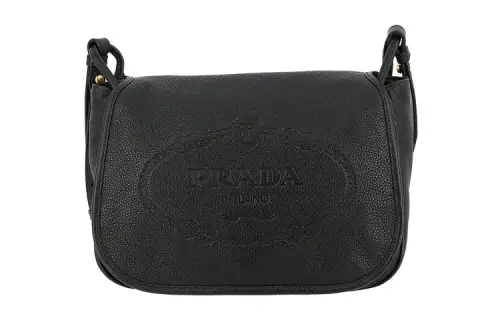 PRADA Leather Shoulder Bag, Crossbody Bag Women's Black