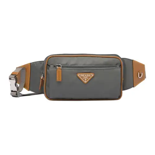 PRADA Lightweight Nylon Fanny Pack Unisex Marble Gray