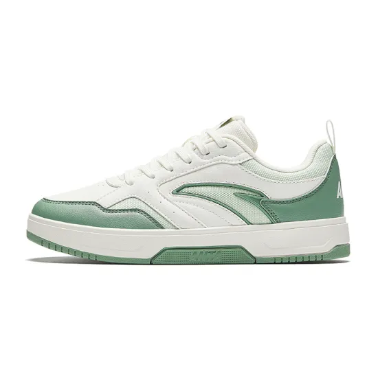 Anta Lightweight White Sneakers Height Increasing Lightweight Low-Top Skateboard Shoes Women's Green