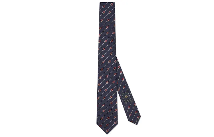 Gucci interlocking G logo striped tie