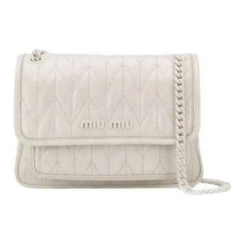 MIU MIU Leather Shoulder Bag Women's White