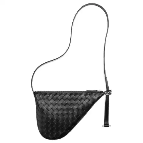 Bottega Veneta Calfskin Shoulder Bag, Crossbody Bag Small Men's Black