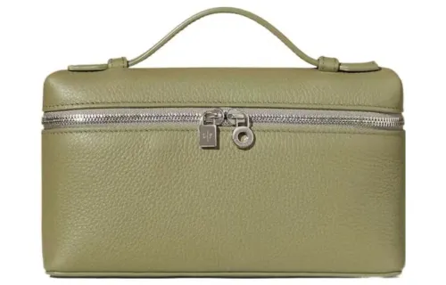 Loro Piana ExtraPocket Leather Makeup Bag Small Square Bag Handbag, Shoulder Bag Regular Women's Tea Room Brown