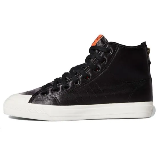 Adidas Originals NIZZA Series Skateboarding Shoes Unisex High-top Black/white/red