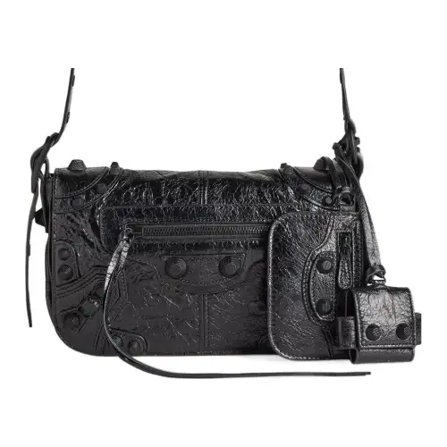 Balenciaga Le Cagole Mens Xs Flap Bag Black