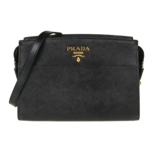 PRADA Saffiano Calfskin Crossbody Bag, Shoulder Bag Women's Black
