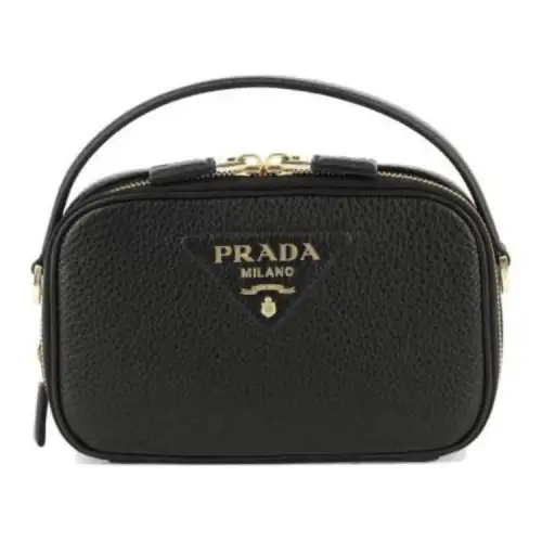 PRADA Calfskin Shoulder Bag, Crossbody Bag, Handbag Women's Black
