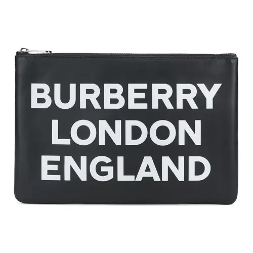 Burberry Leather Clutch Men's Black