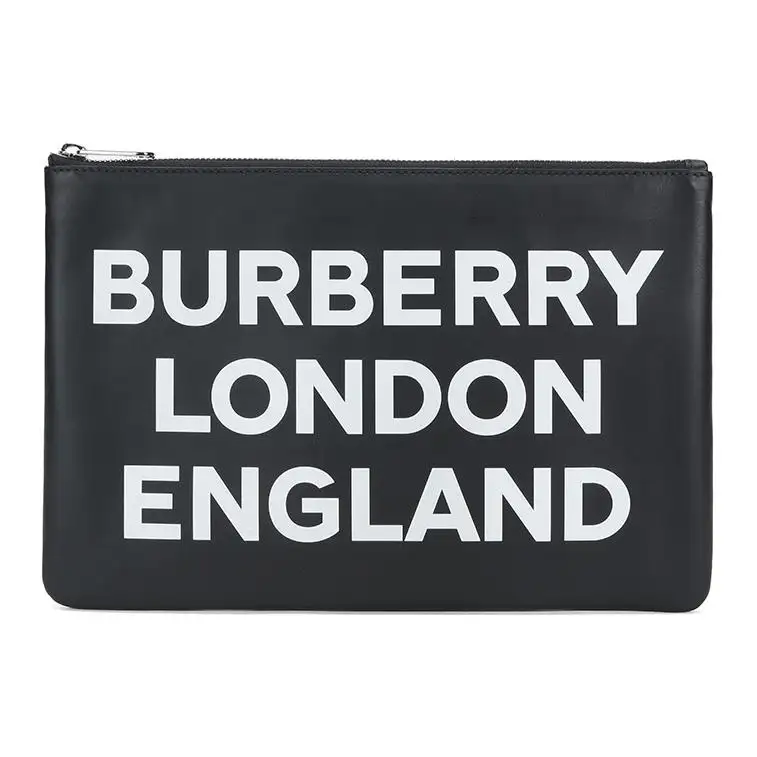 Burberry Leather Clutch Men's Black