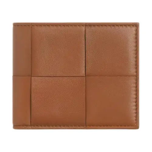 Bottega Veneta Calfskin Wallet Men's Cognac Brandy