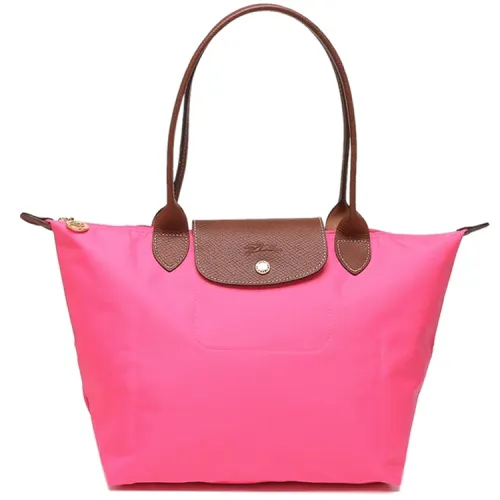 LONGCHAMP Le Pliage Cow Leather Dumpling Bag, One Shoulder Handbag Small Women's Pink