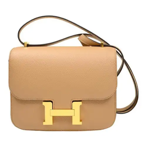 HERMES Constance Epsom Leather Shoulder Bag, Crossbody Bag 18 Women's 0M Chai Milk Tea