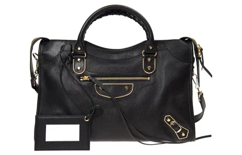 Balenciaga Litchi Grain Sheepskin Shoulder Bag, Crossbody Bag, Handbag Regular Women's Black