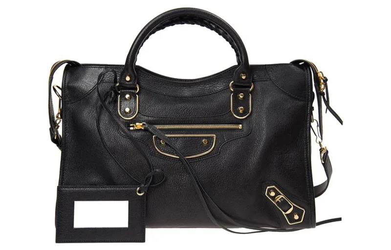 Balenciaga Litchi Grain Sheepskin Shoulder Bag, Crossbody Bag, Handbag Regular Women's Black