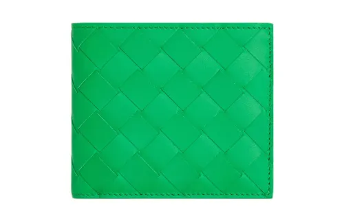 Bottega Veneta Cow Leather Coin Purse Wallet Men's Parrot Green