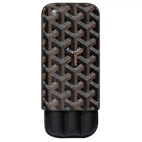 GOYARD Churchill Canvas With Leather Dog's Teeth Cigar Box Bag Merch Unisex Black